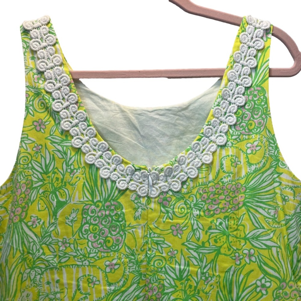 Lilly Pulitzer Shift Dress Sweet Tarty Crazy Cat House Pineapple Print Size 12 - Picture 2 of 3